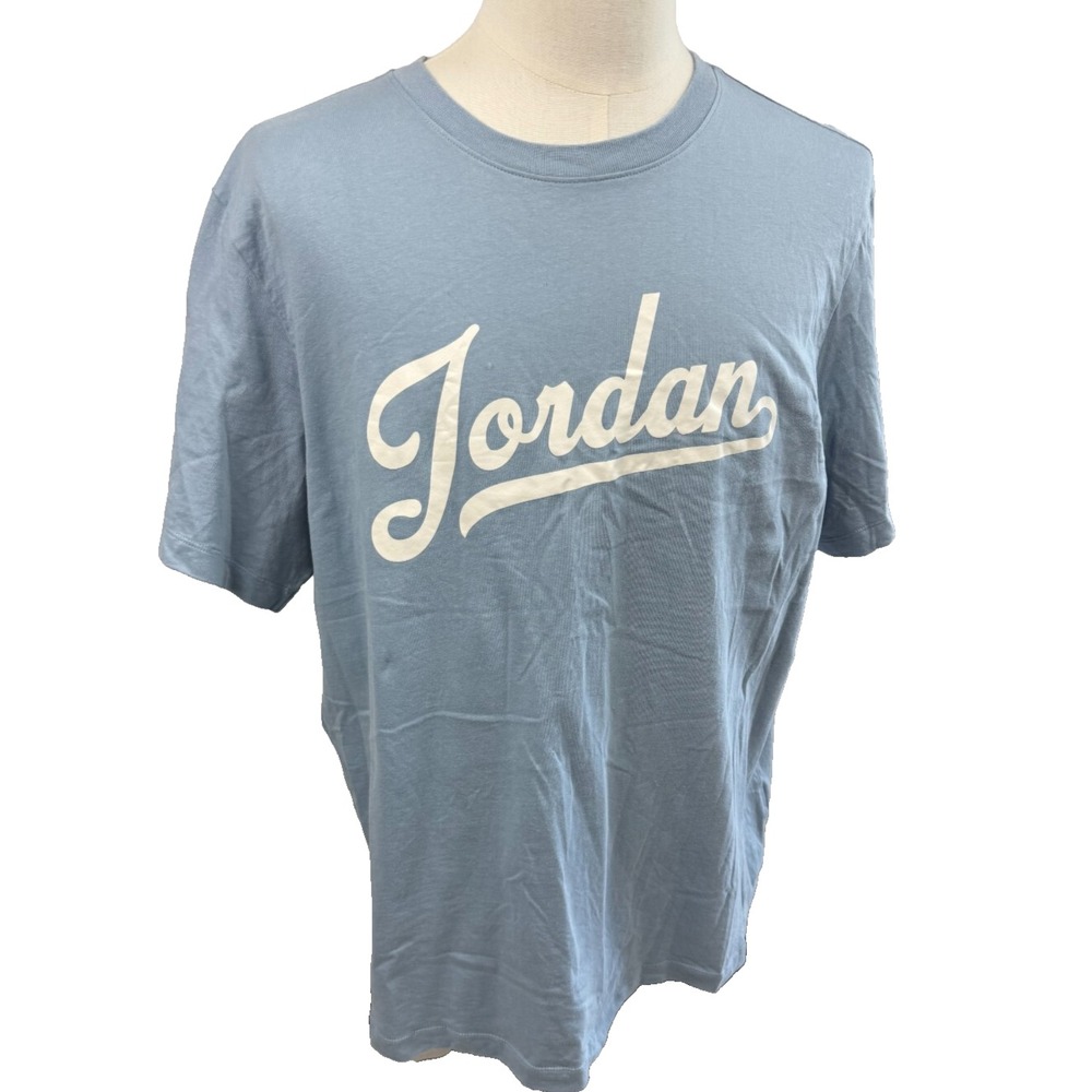 Jordan Jumpman‎ Script Logo Tee Shirt Light Blue Mens XLarge